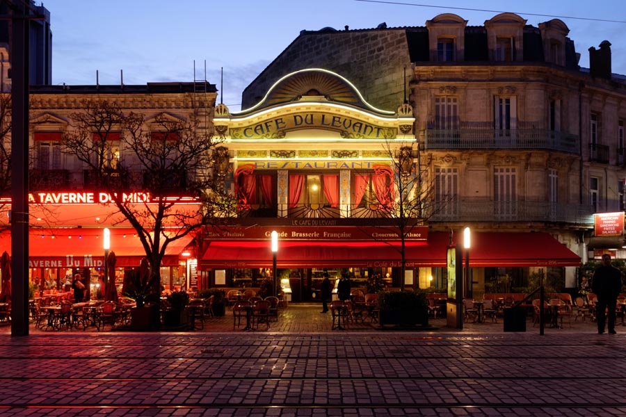 French restaurant exterior