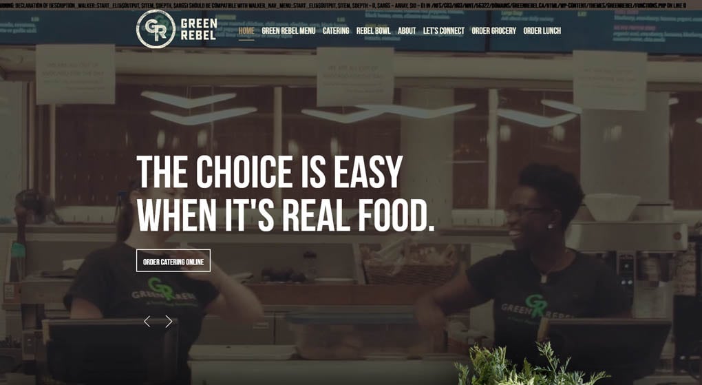 Green Rebel is a vegetarian restaurant chain in Ottawa, Canada.Restaurant Website Design 