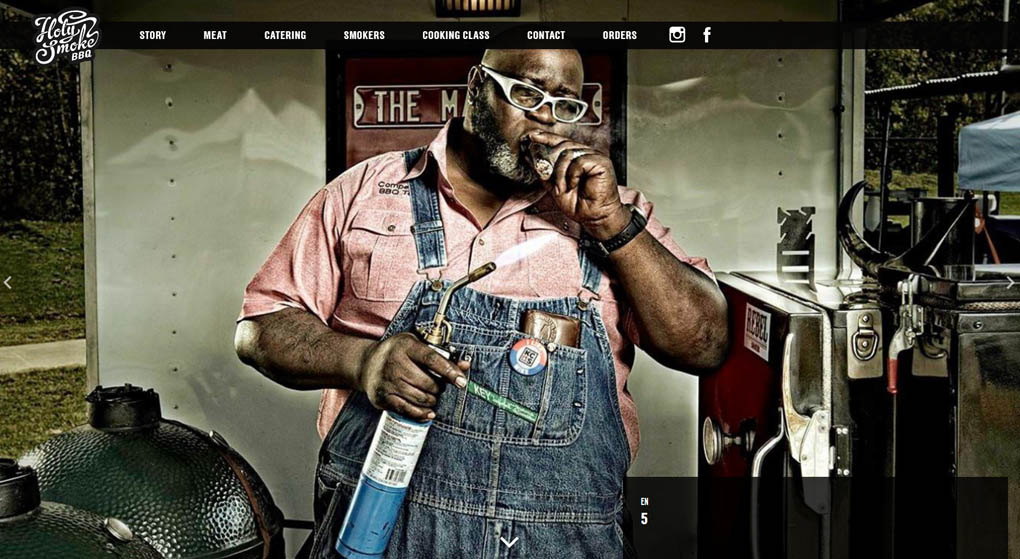 Holy Smoke BBQ Restaurant Website Design 