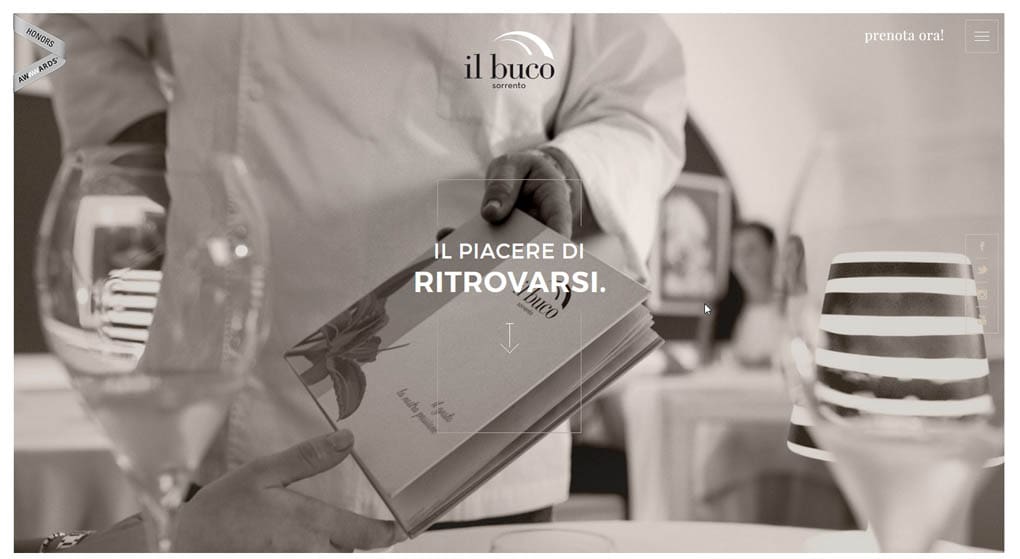 website of Il Buco - a one-star Michelin restaurant Restaurant Website Design 