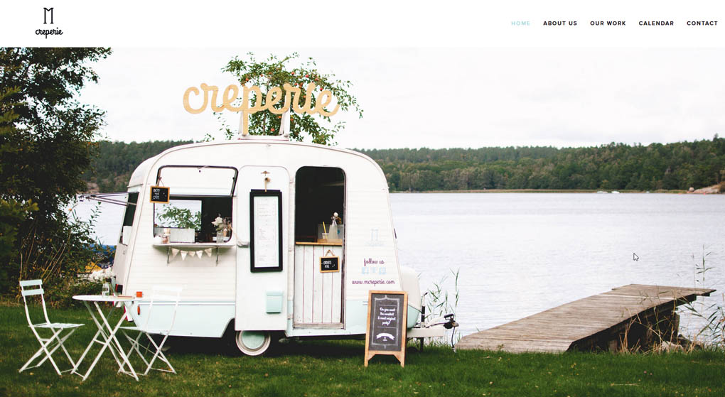 M Creperie food truck Restaurant Website Design 