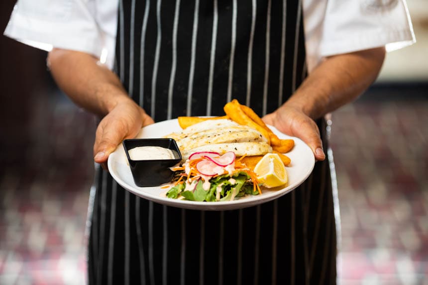 food being served in restaurant