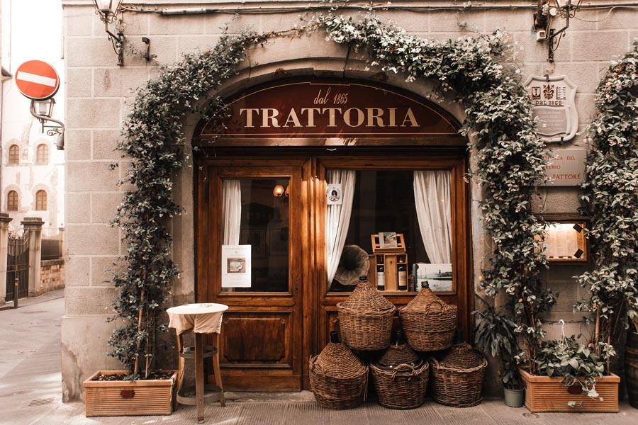 Italian restaurant trattoria