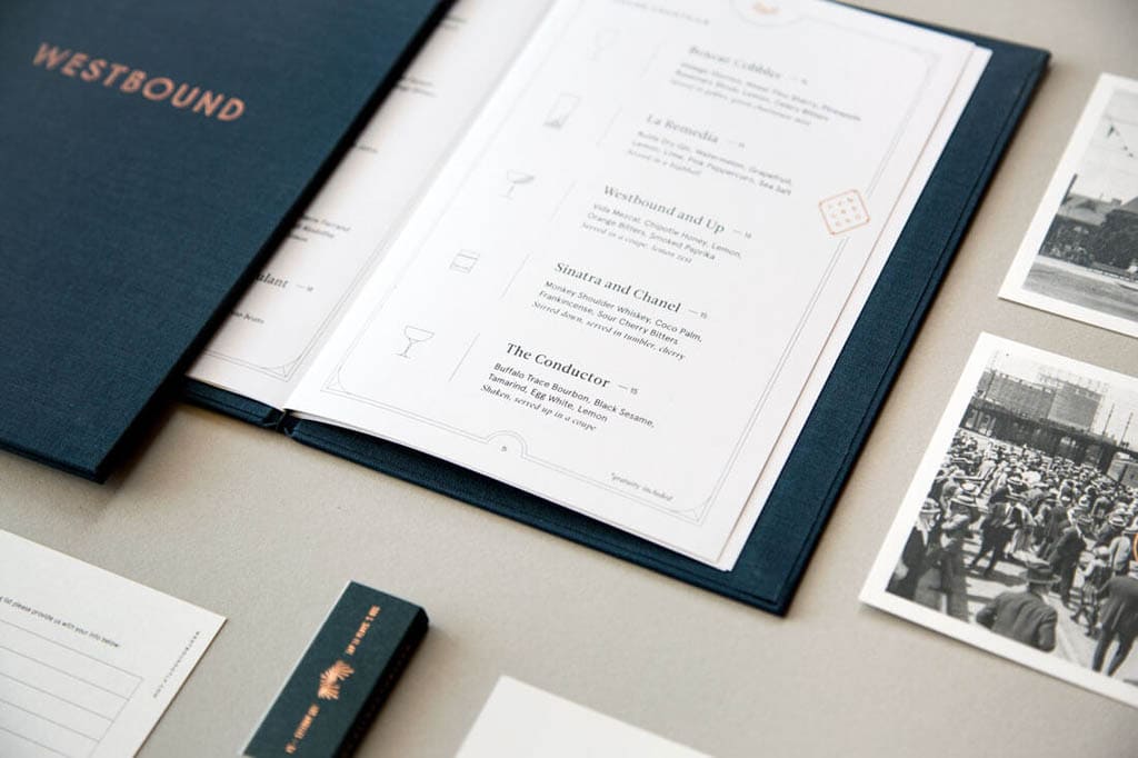 Westbound Restaurant - Menu Design by Project M+