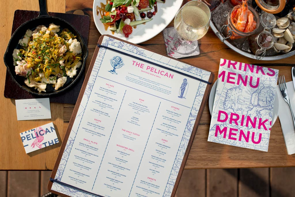 The Pelican Seafood Bar & Grill - Menu by Foreign Policy Design