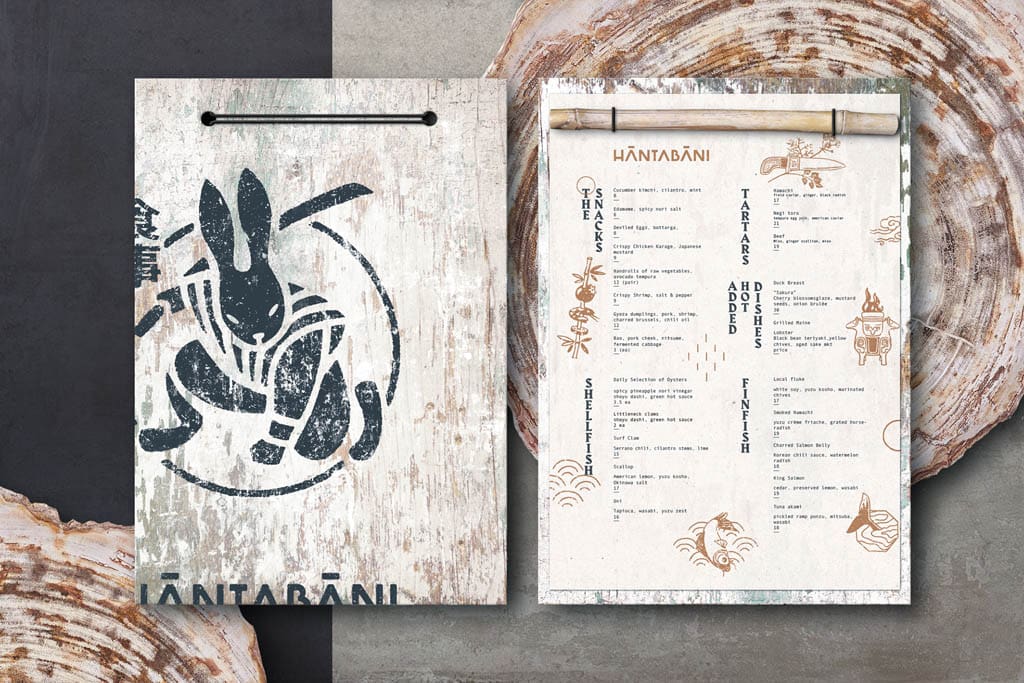 Hantabani Japanese Restaurant Menu Design by ASTHETÍQUE