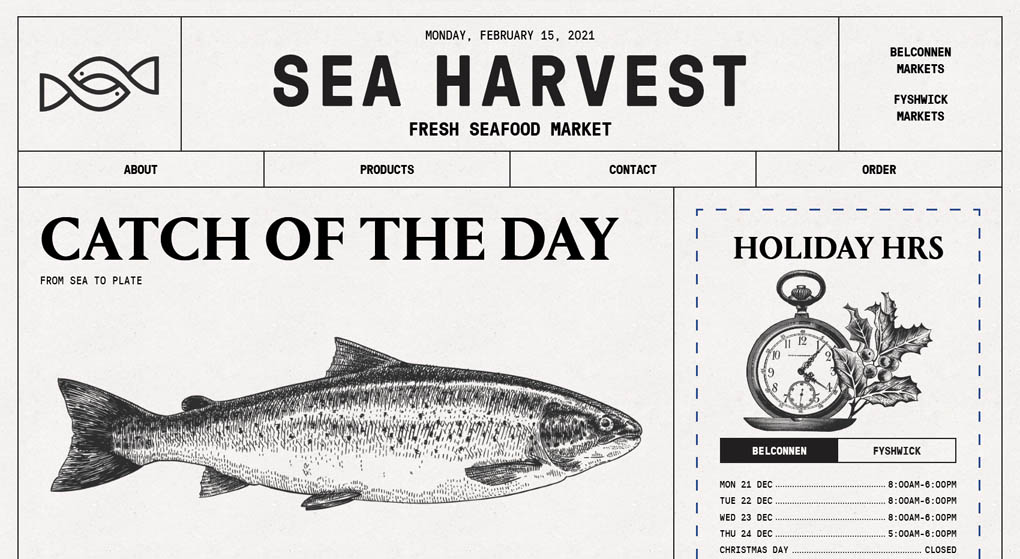 Website - Sea Harvest is a local fresh seafood market in Canberra