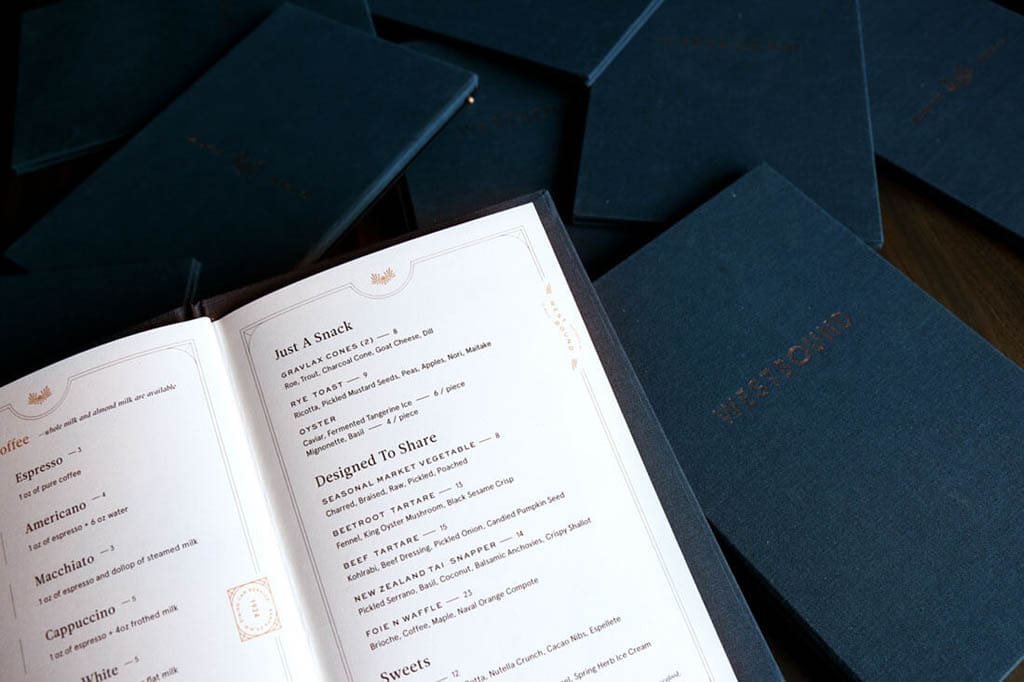 Westbound Restaurant - Menu Design by Project M+